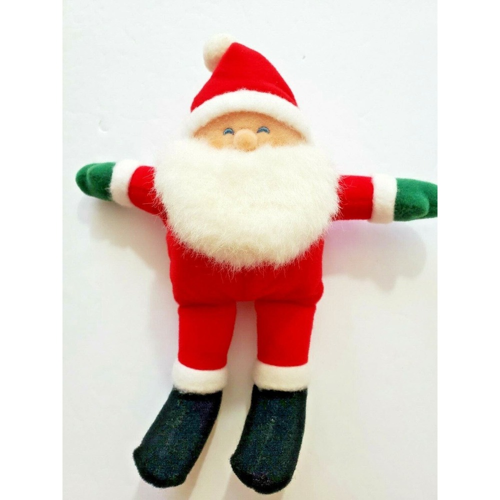 Hallmark Santa Plush Stuffed 1986 Red Suit Fur Beard 9" Vintage Beanie Rodney